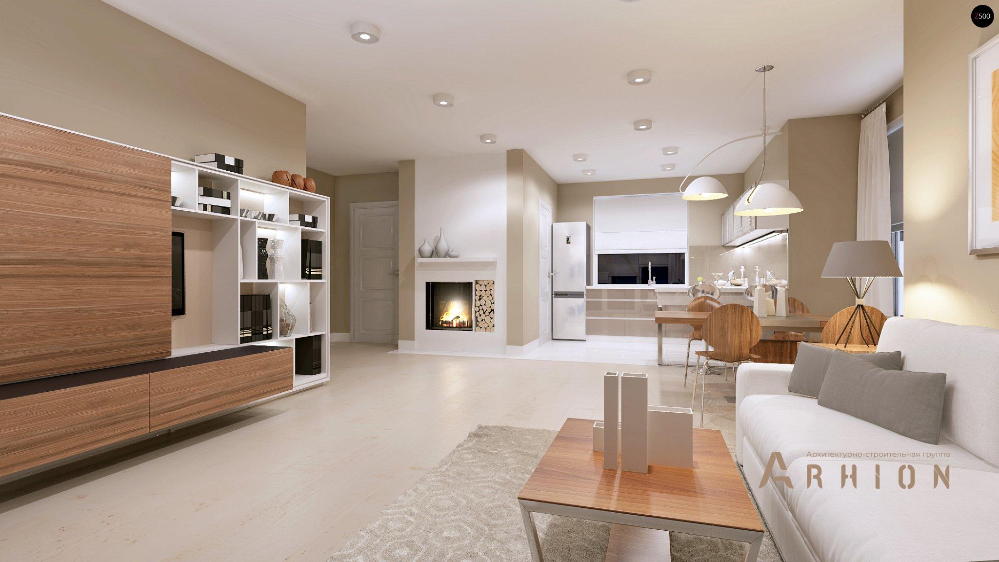 3. Проект одноэтажного дома в европейском стиле с двускатной кровлей, Z102, площадью - 120 кв c мансардой, терассой, балконом, эркером