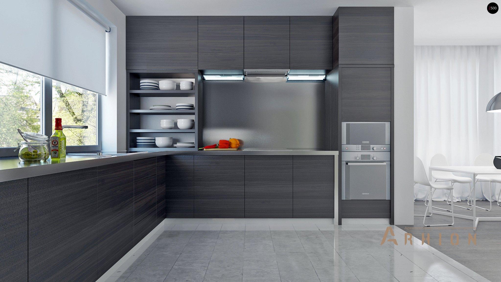 5. Проект одноэтажного дома в современном стиле с двускатной кровлей, Z108, площадью - 187 кв c мансардой, терассой, балконом, гаражом, эркером