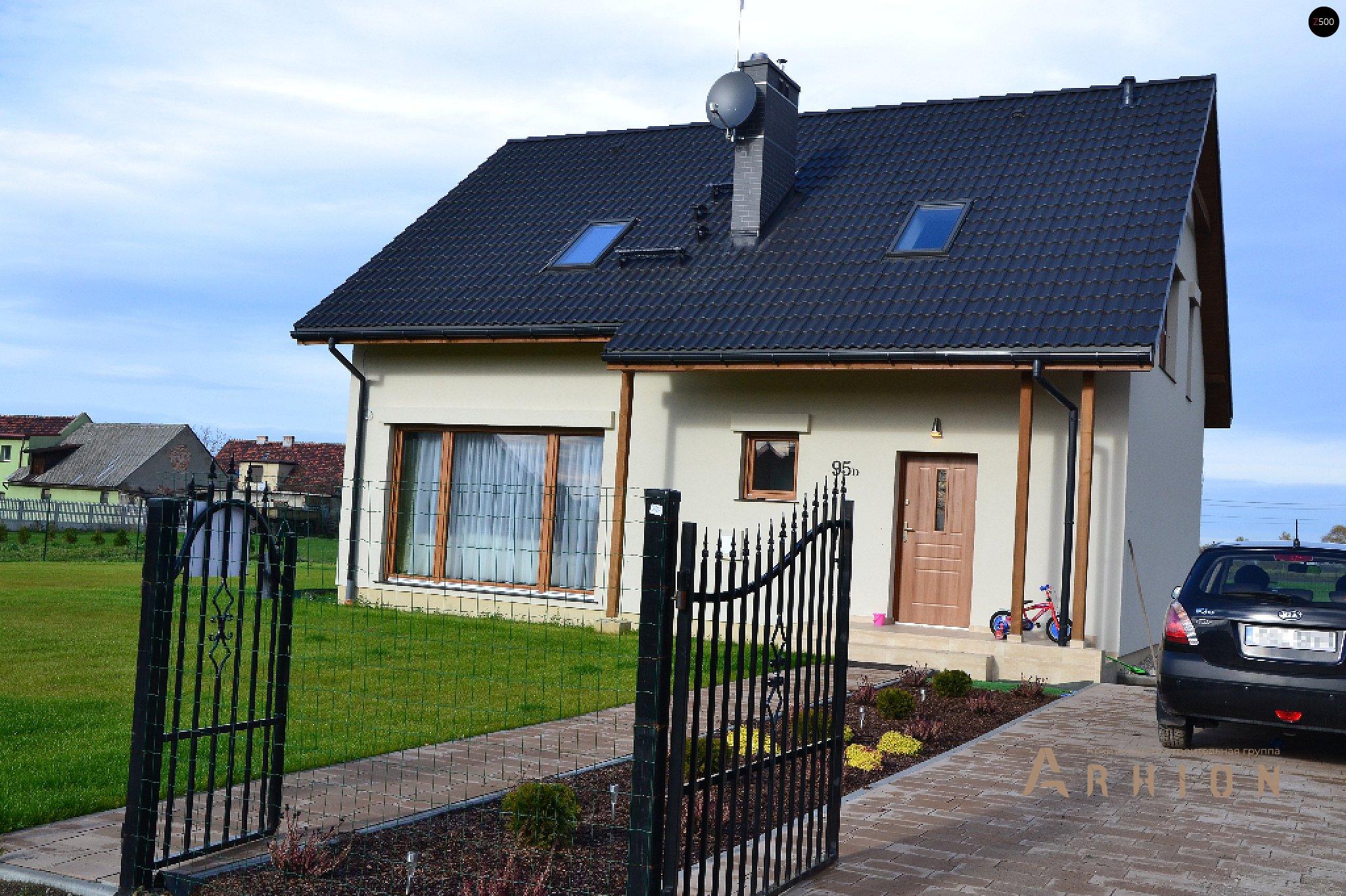 2. Проект одноэтажного дома в канадском стиле с двускатной кровлей, Z113, площадью - 147 кв c мансардой, терассой, балконом, эркером