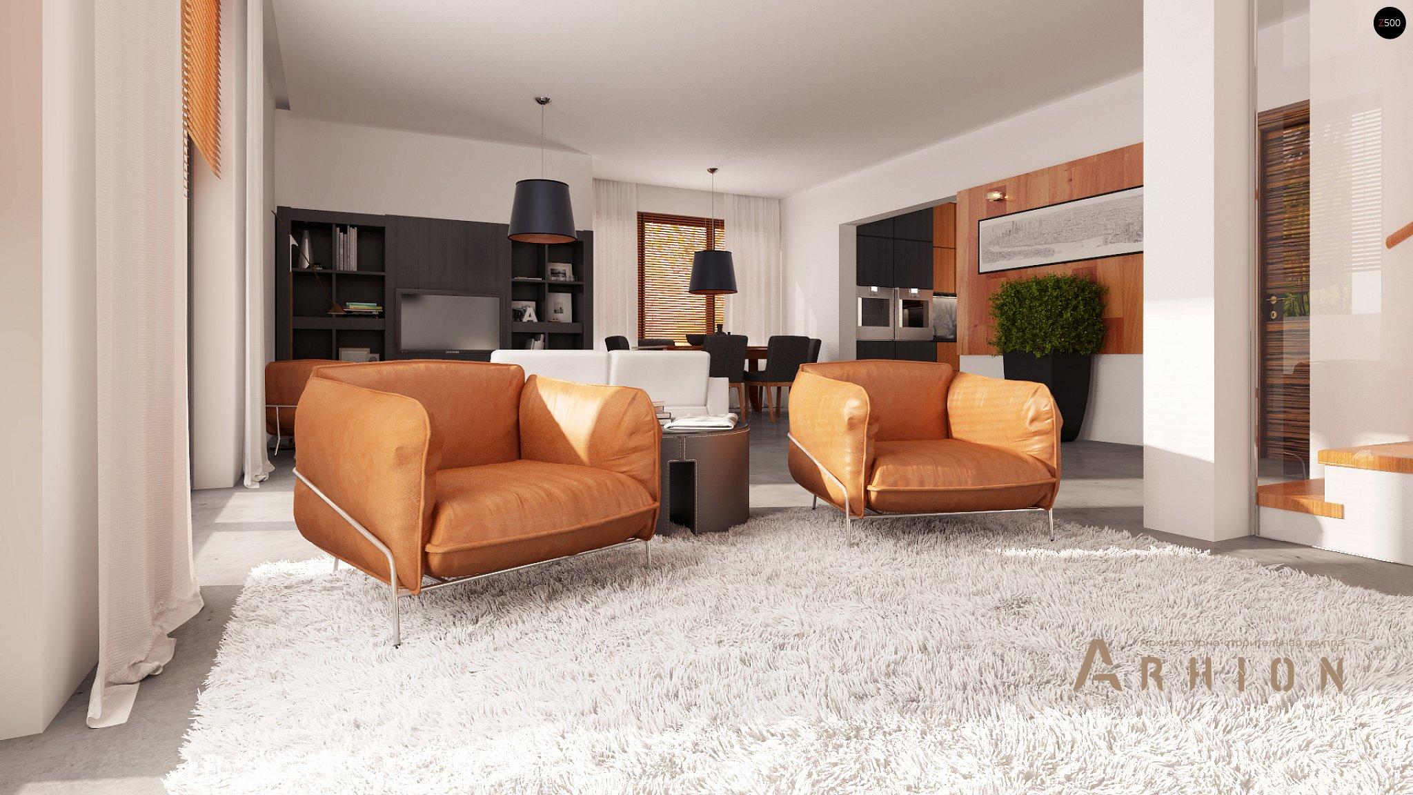 2. Проект одноэтажного дома в канадском стиле с двускатной кровлей, Z114, площадью - 150 кв c мансардой, терассой, балконом, гаражом, эркером