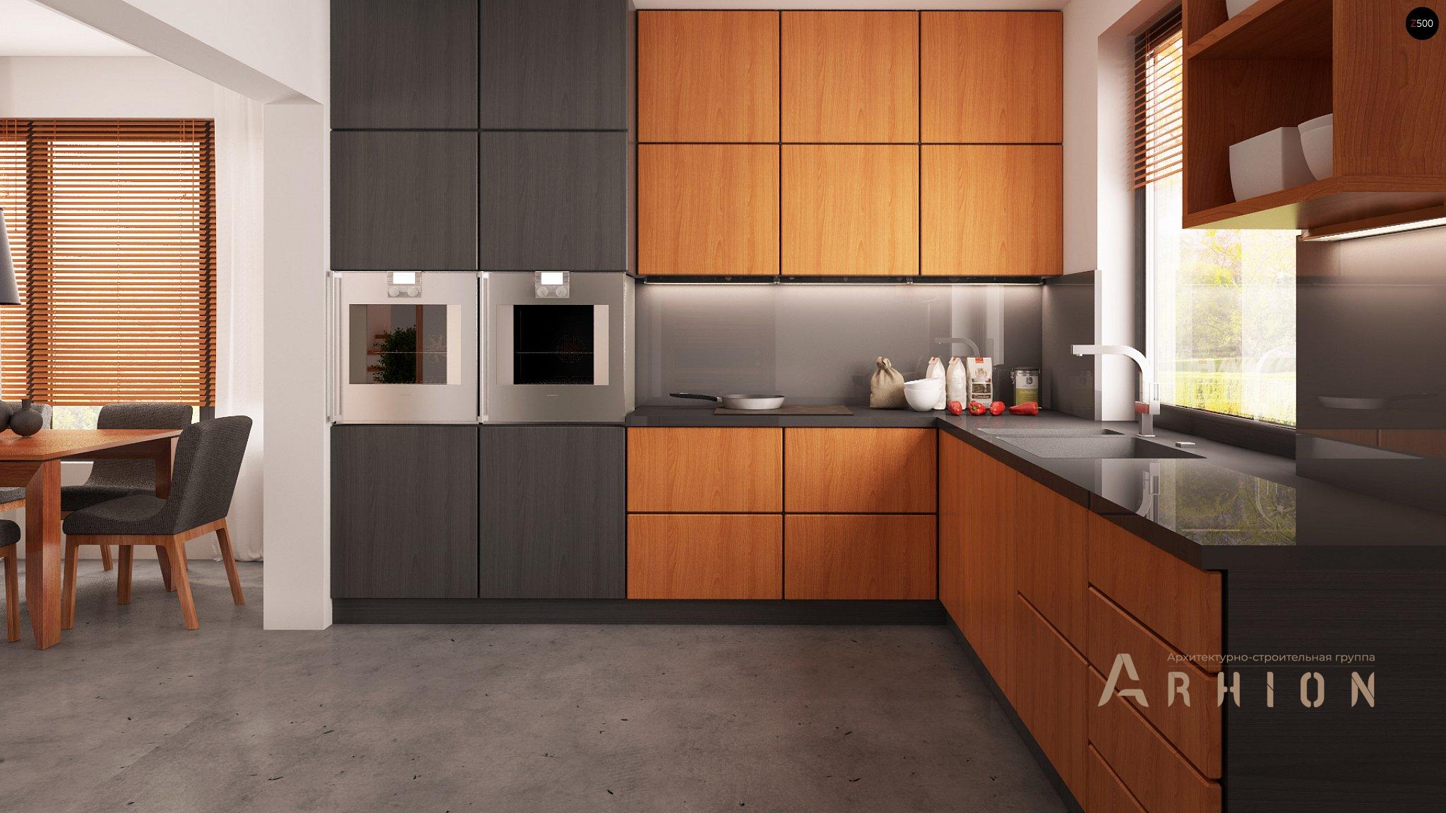 6. Проект одноэтажного дома в канадском стиле с двускатной кровлей, Z114, площадью - 150 кв c мансардой, терассой, балконом, гаражом, эркером