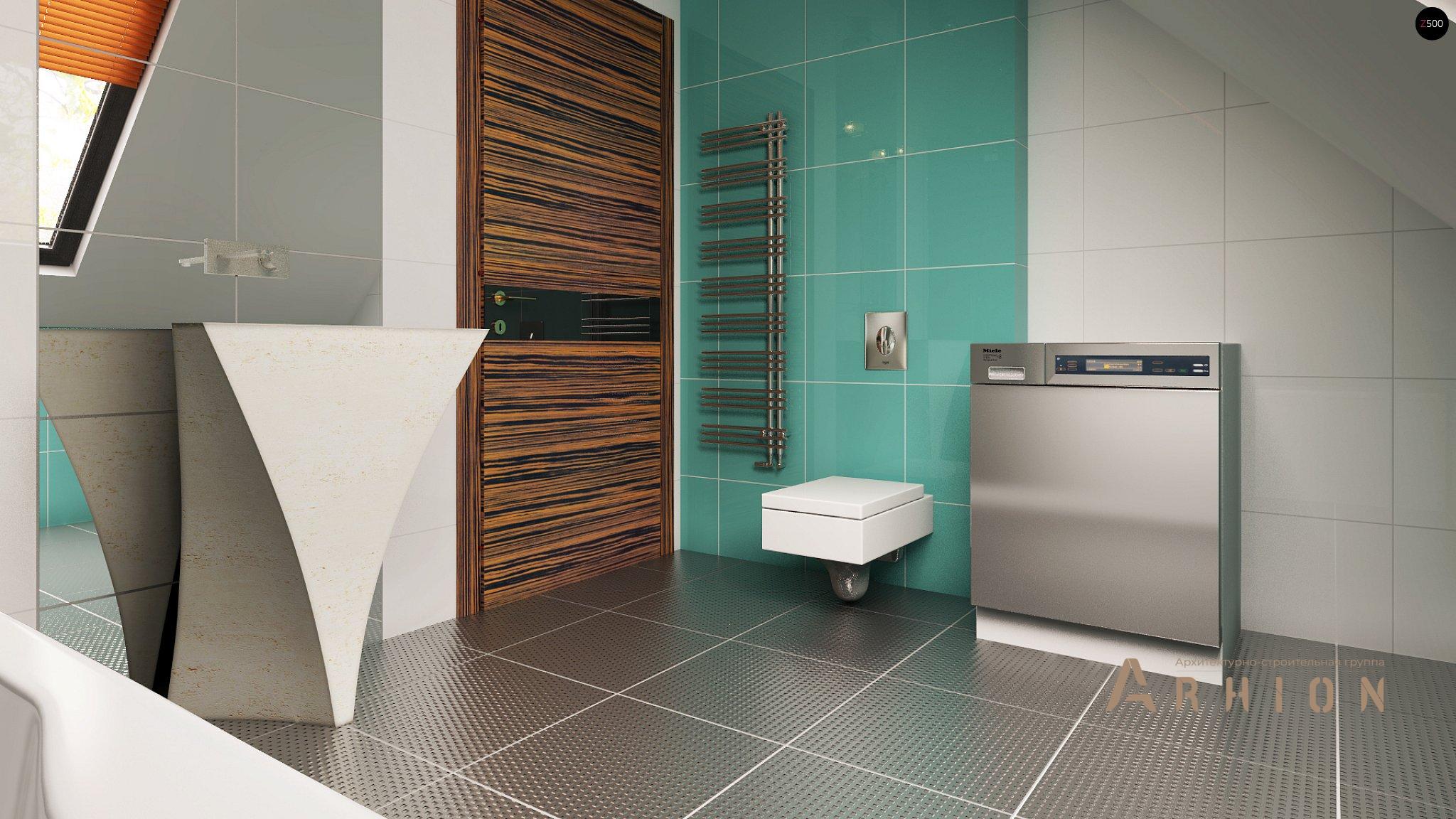 12. Проект одноэтажного дома в канадском стиле с двускатной кровлей, Z114, площадью - 150 кв c мансардой, терассой, балконом, гаражом, эркером