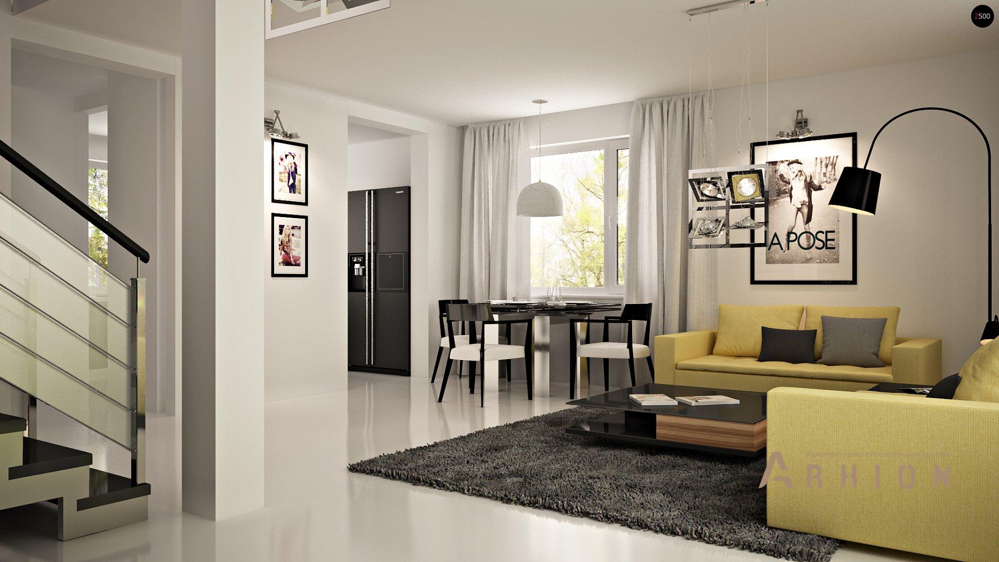 3. Проект одноэтажного дома в канадском стиле с двускатной кровлей, Z119, площадью - 177 кв c мансардой, терассой, гаражом