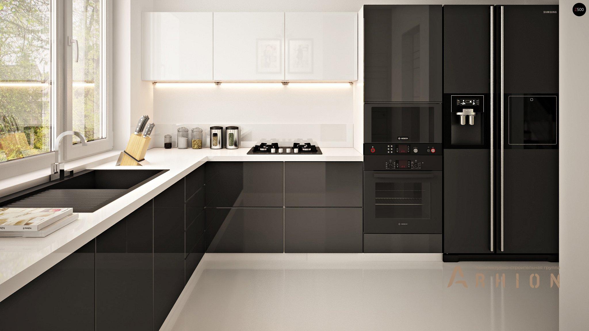 5. Проект одноэтажного дома в канадском стиле с двускатной кровлей, Z119, площадью - 177 кв c мансардой, терассой, гаражом