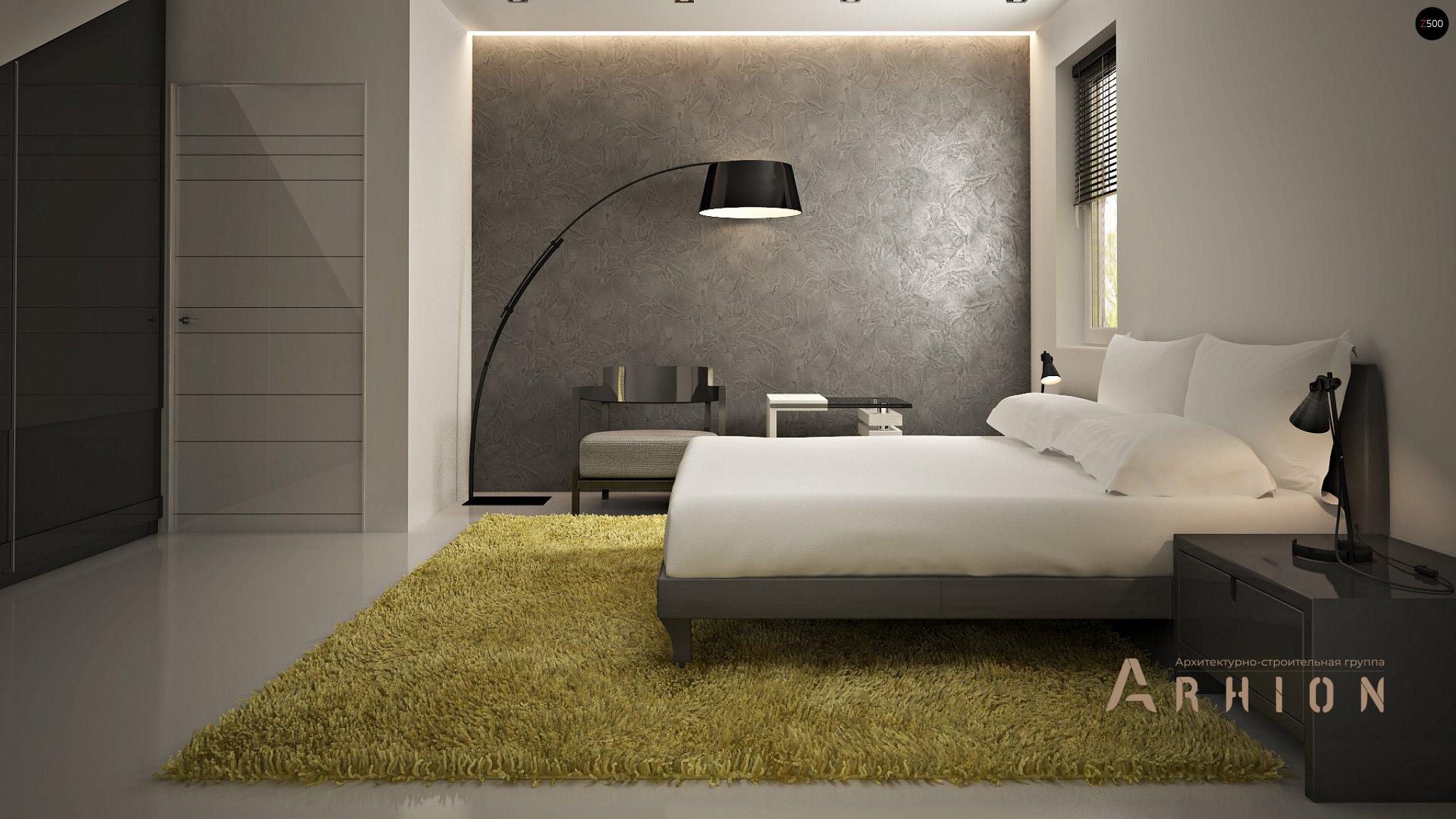 8. Проект одноэтажного дома в канадском стиле с двускатной кровлей, Z119, площадью - 177 кв c мансардой, терассой, гаражом