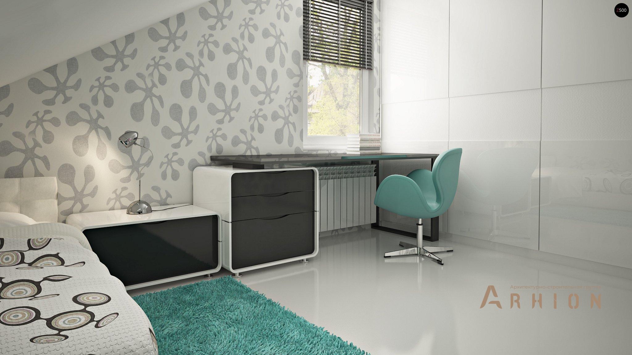 11. Проект одноэтажного дома в канадском стиле с двускатной кровлей, Z119, площадью - 177 кв c мансардой, терассой, гаражом