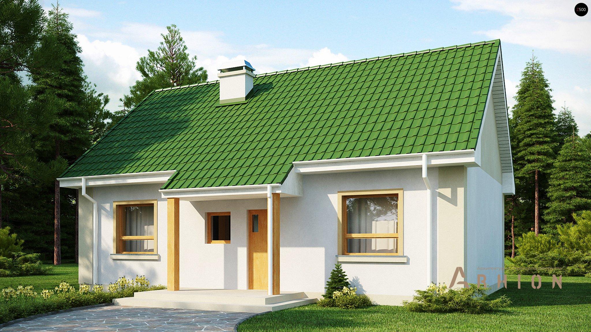 1. Проект одноэтажного дома в современном стиле с плоской кровлей , Z12, площадью - 70 кв