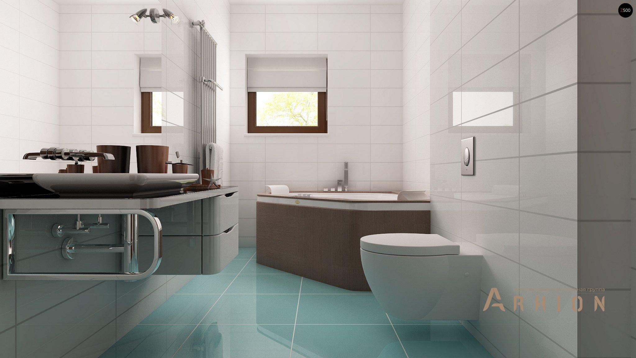 11. Проект одноэтажного дома в современном стиле с плоской кровлей , Z12, площадью - 70 кв