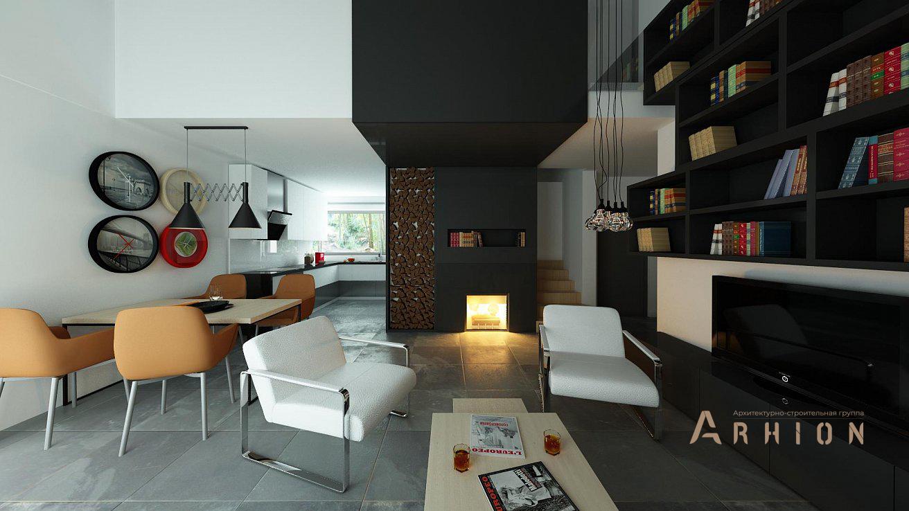 5. Проект одноэтажного дома в европейском стиле с двускатной кровлей, Z122, площадью - 152 кв c мансардой, терассой, гаражом, вторым светом