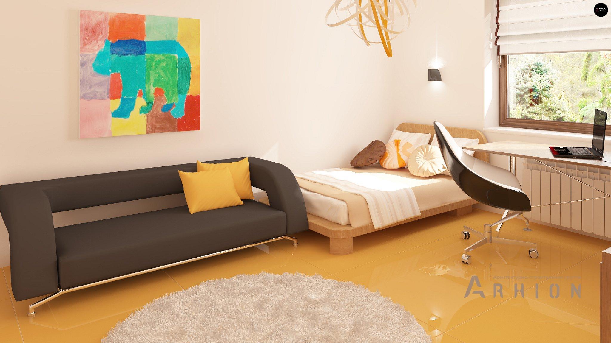 8. Проект одноэтажного дома в современном стиле с четырехскатной, Z123, площадью - 157 кв c терассой, гаражом