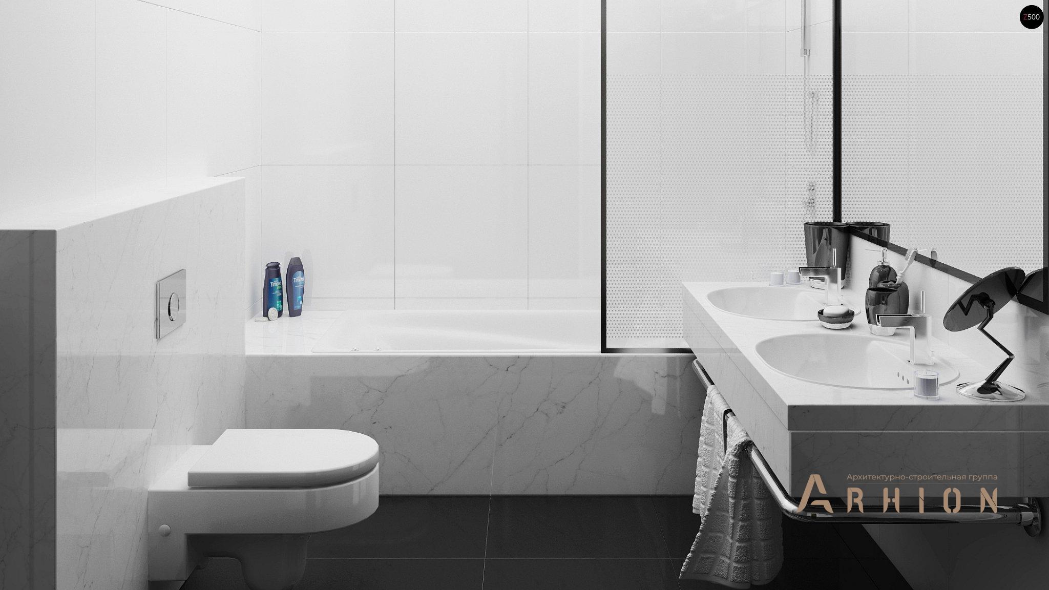 11. Проект одноэтажного дома в современном стиле с четырехскатной, Z123, площадью - 157 кв c терассой, гаражом