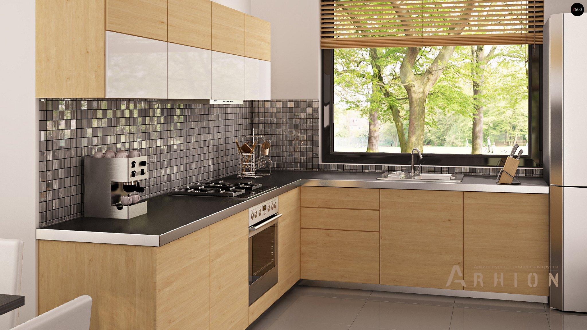 5. Проект одноэтажного дома в современном стиле с двускатной кровлей, Z124, площадью - 163 кв c мансардой, гаражом