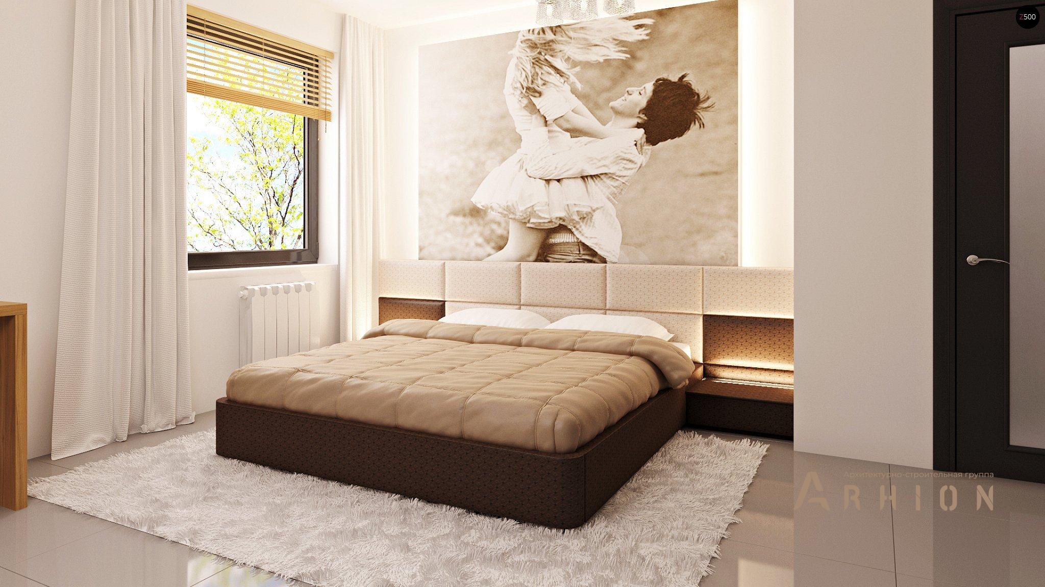 9. Проект одноэтажного дома в современном стиле с двускатной кровлей, Z124, площадью - 163 кв c мансардой, гаражом