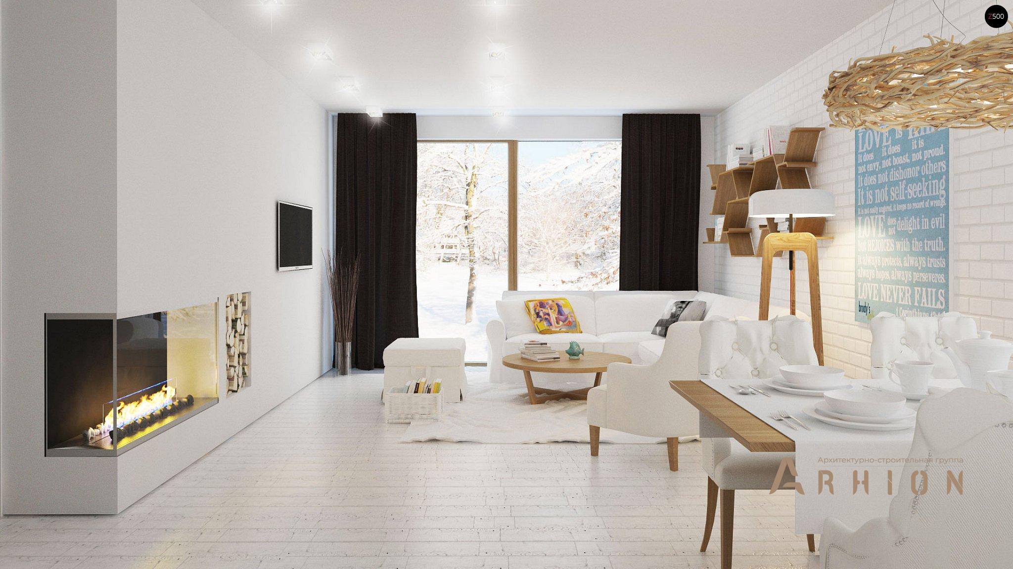 2. Проект одноэтажного дома в европейском стиле с двускатной кровлей, Z131, площадью - 138 кв c терассой, гаражом