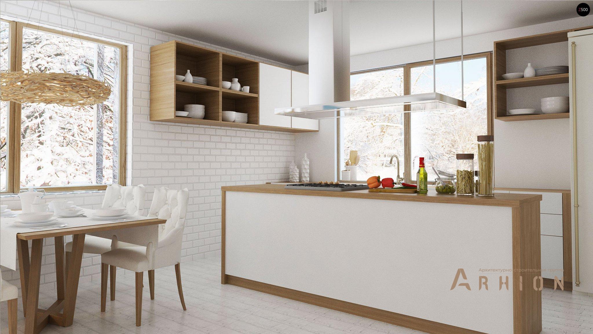 4. Проект одноэтажного дома в европейском стиле с двускатной кровлей, Z131, площадью - 138 кв c терассой, гаражом