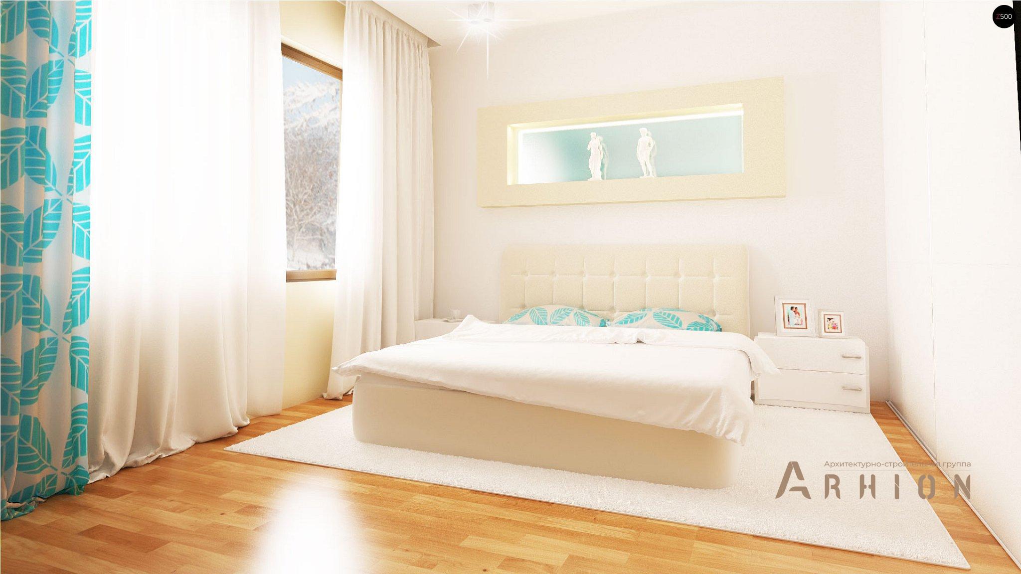 10. Проект одноэтажного дома в европейском стиле с двускатной кровлей, Z131, площадью - 138 кв c терассой, гаражом