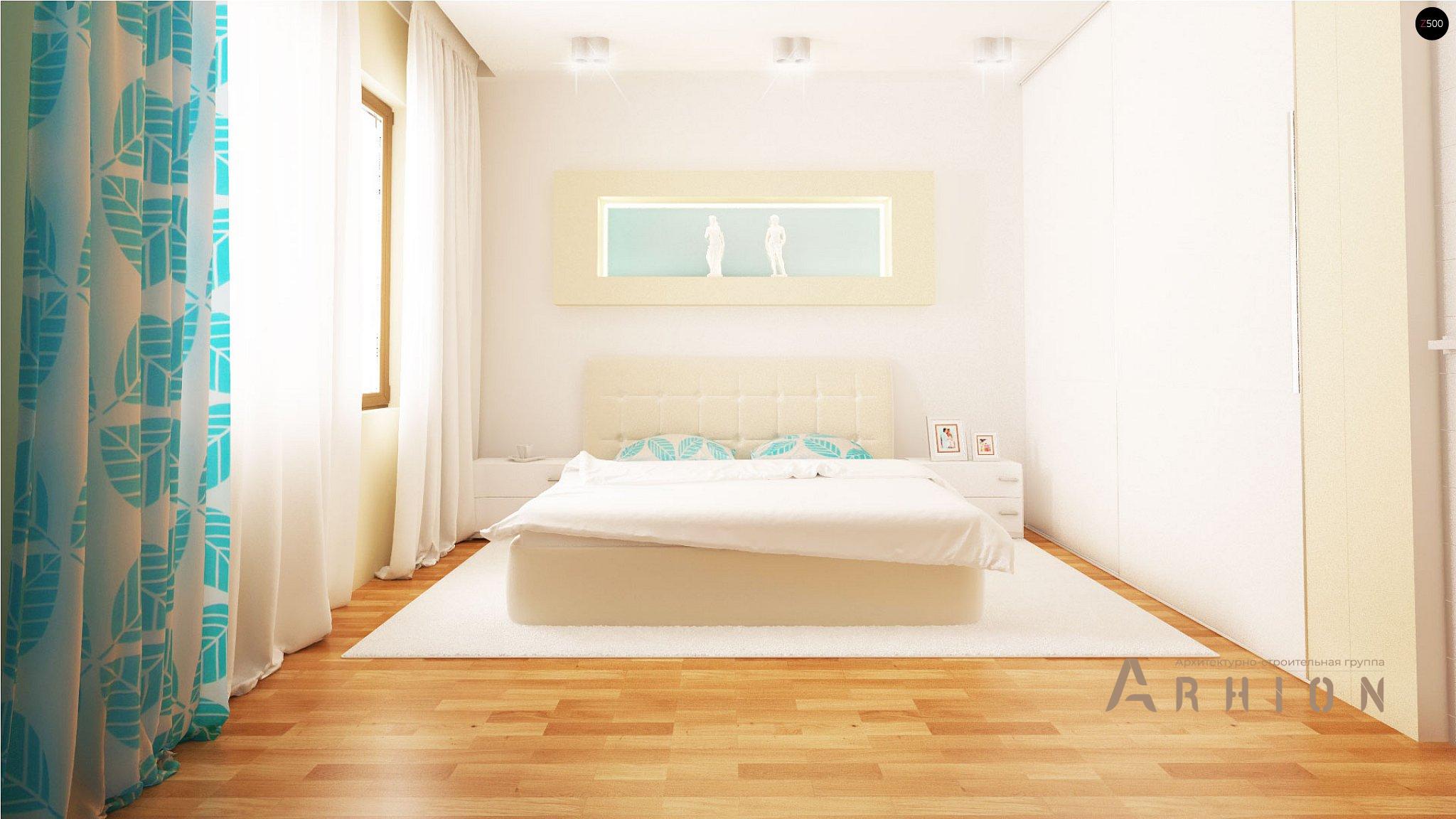 11. Проект одноэтажного дома в европейском стиле с двускатной кровлей, Z131, площадью - 138 кв c терассой, гаражом