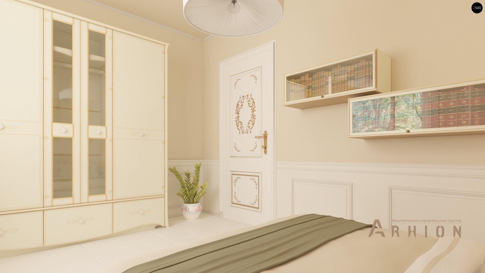 11. Проект одноэтажного дома в современном стиле с двускатной кровлей, Z136, площадью - 103 кв c терассой, эркером