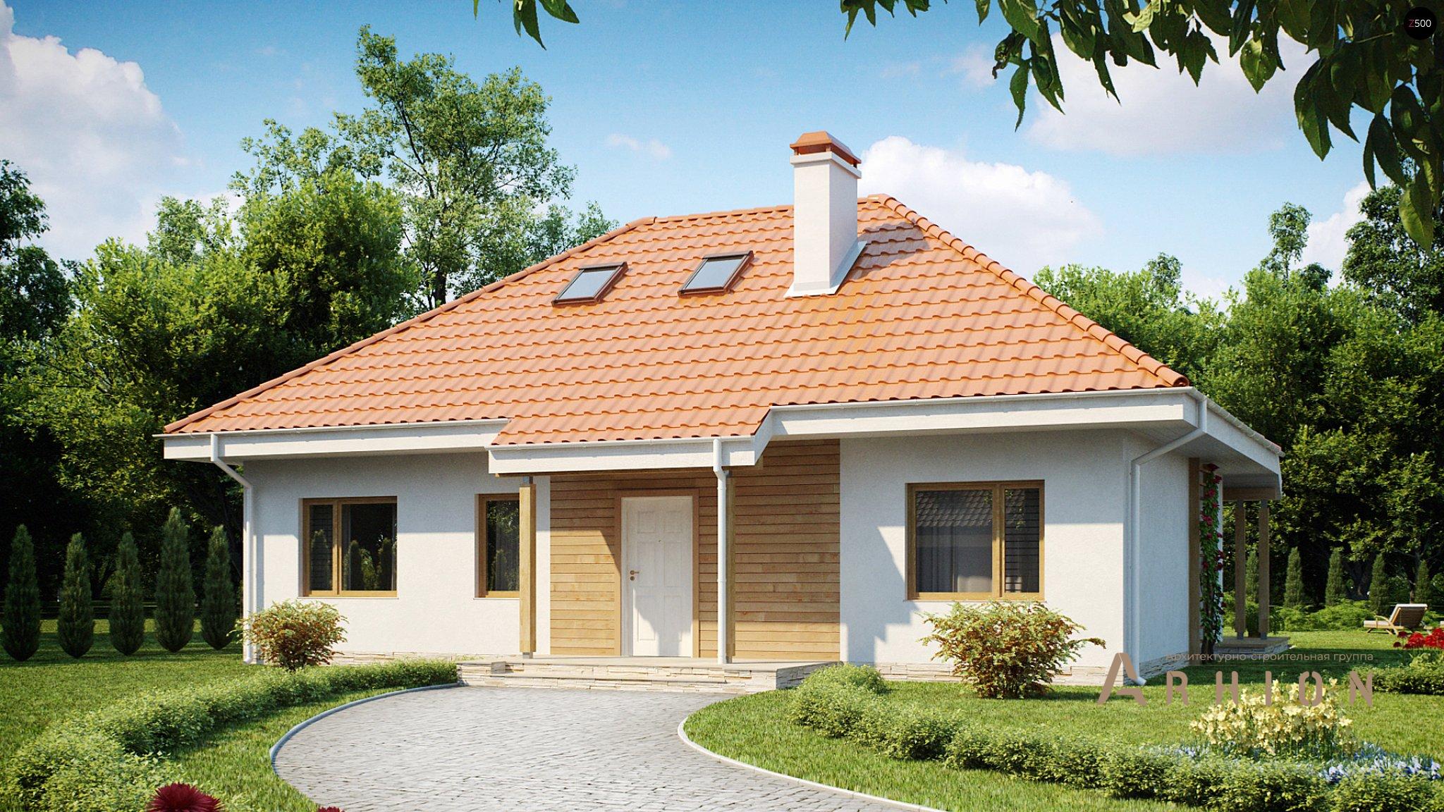 2. Проект одноэтажного дома в современном стиле с четырехскатной, Z169, площадью - 150 кв c мансардой, терассой