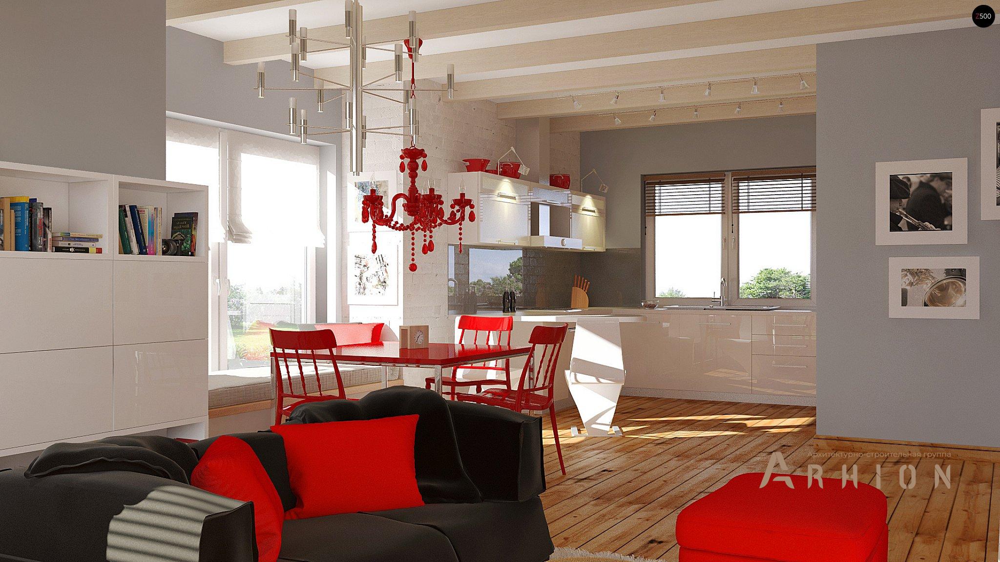 3. Проект одноэтажного дома в европейском стиле с четырехскатной, Z19, площадью - 157 кв c гаражом, эркером