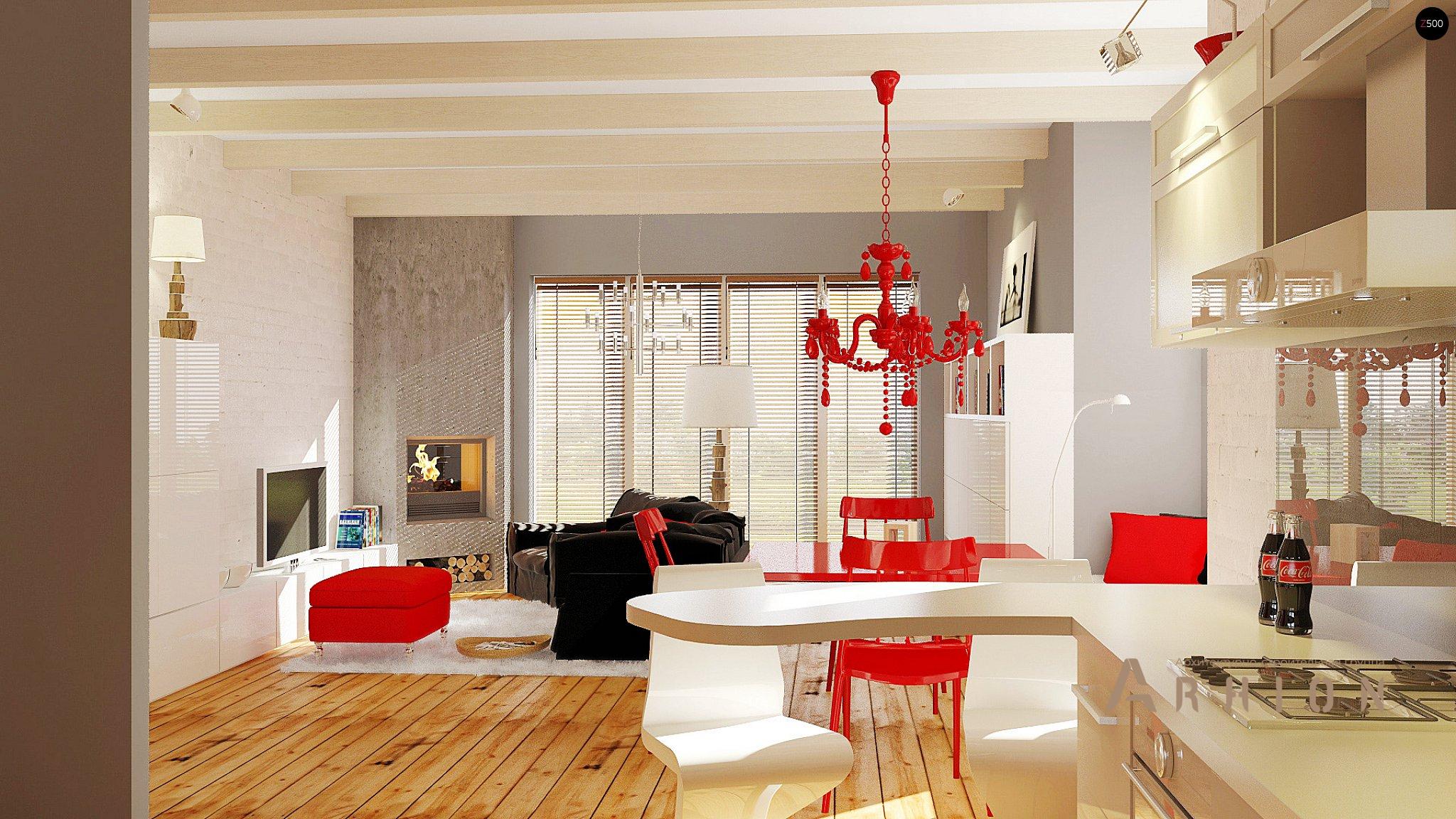 4. Проект одноэтажного дома в европейском стиле с четырехскатной, Z19, площадью - 157 кв c гаражом, эркером