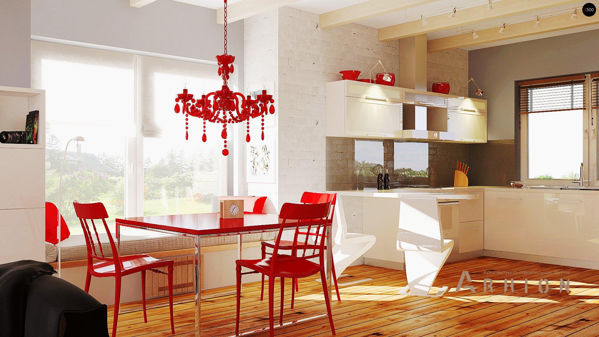 5. Проект одноэтажного дома в европейском стиле с четырехскатной, Z19, площадью - 157 кв c гаражом, эркером