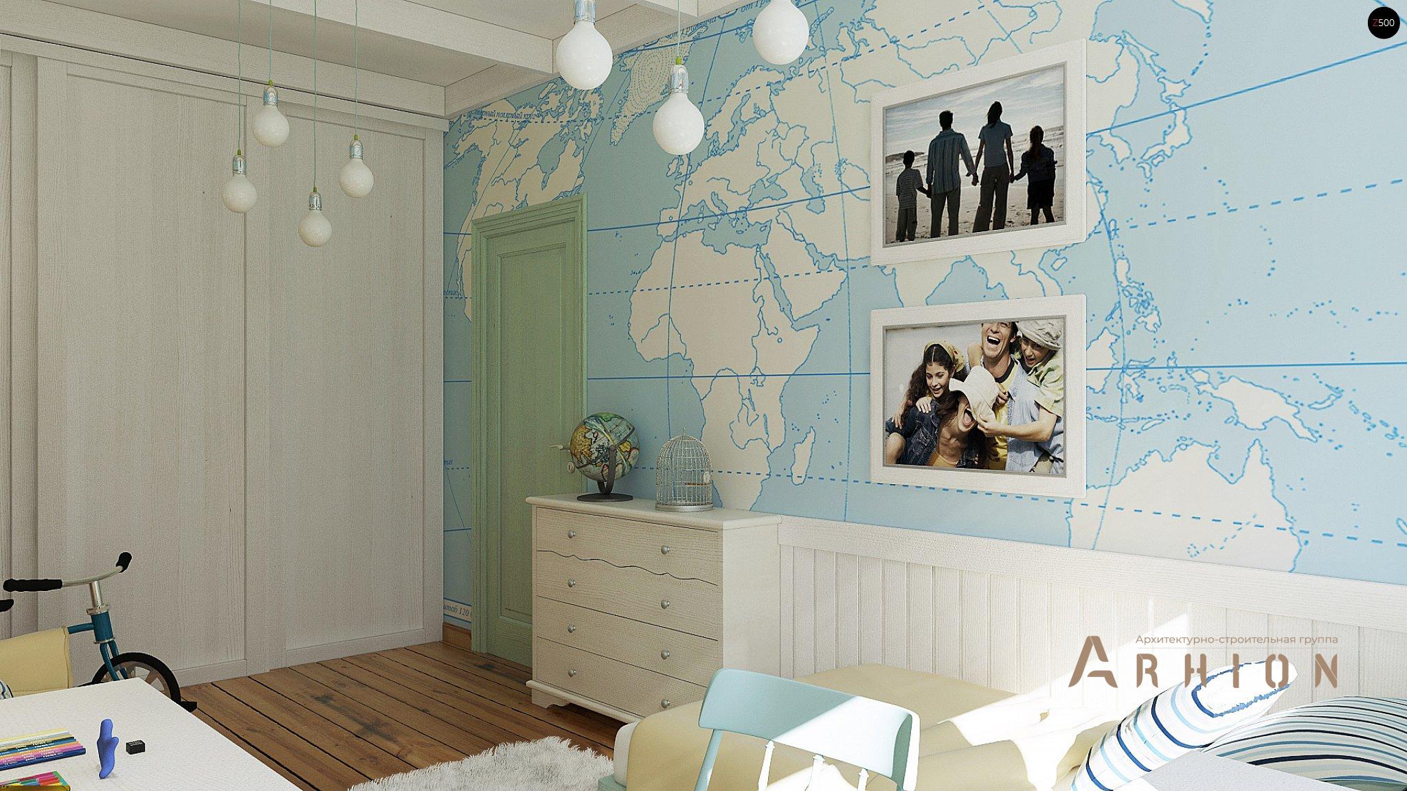 7. Проект одноэтажного дома в европейском стиле с четырехскатной, Z19, площадью - 157 кв c гаражом, эркером