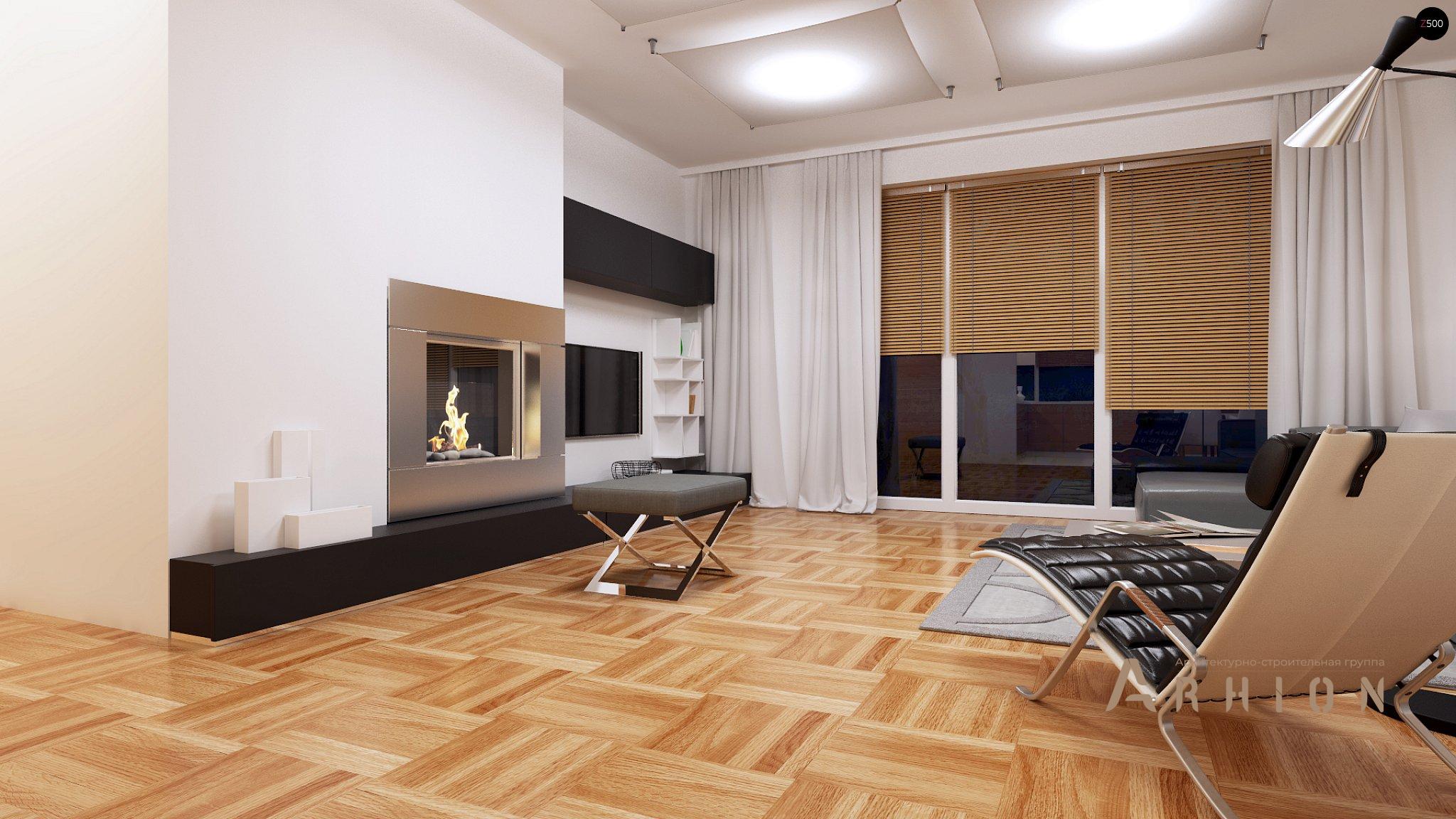 4. Проект одноэтажного дома в современном стиле с двускатной кровлей, Z191, площадью - 100 кв