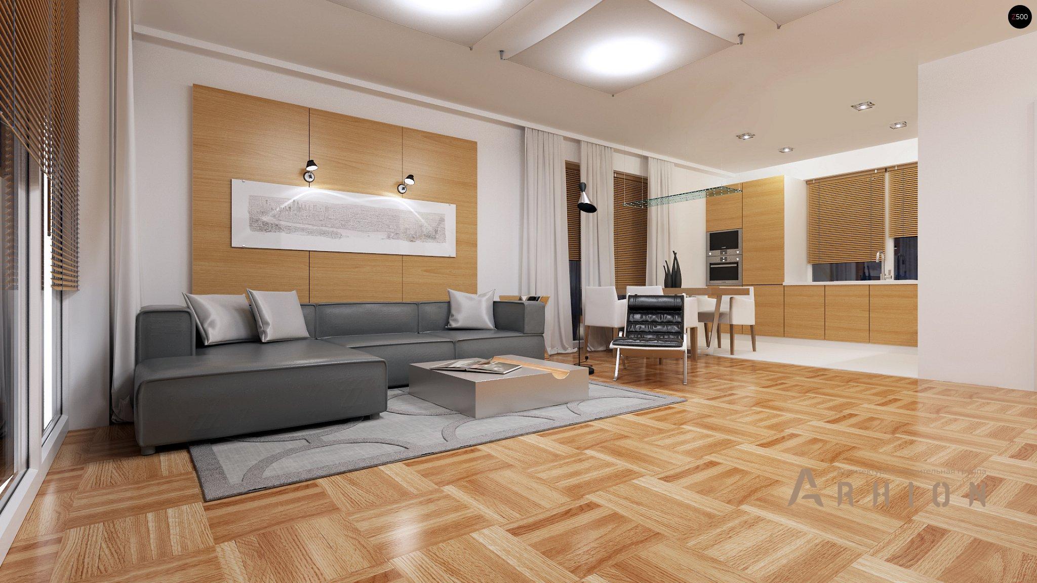 5. Проект одноэтажного дома в современном стиле с двускатной кровлей, Z191, площадью - 100 кв