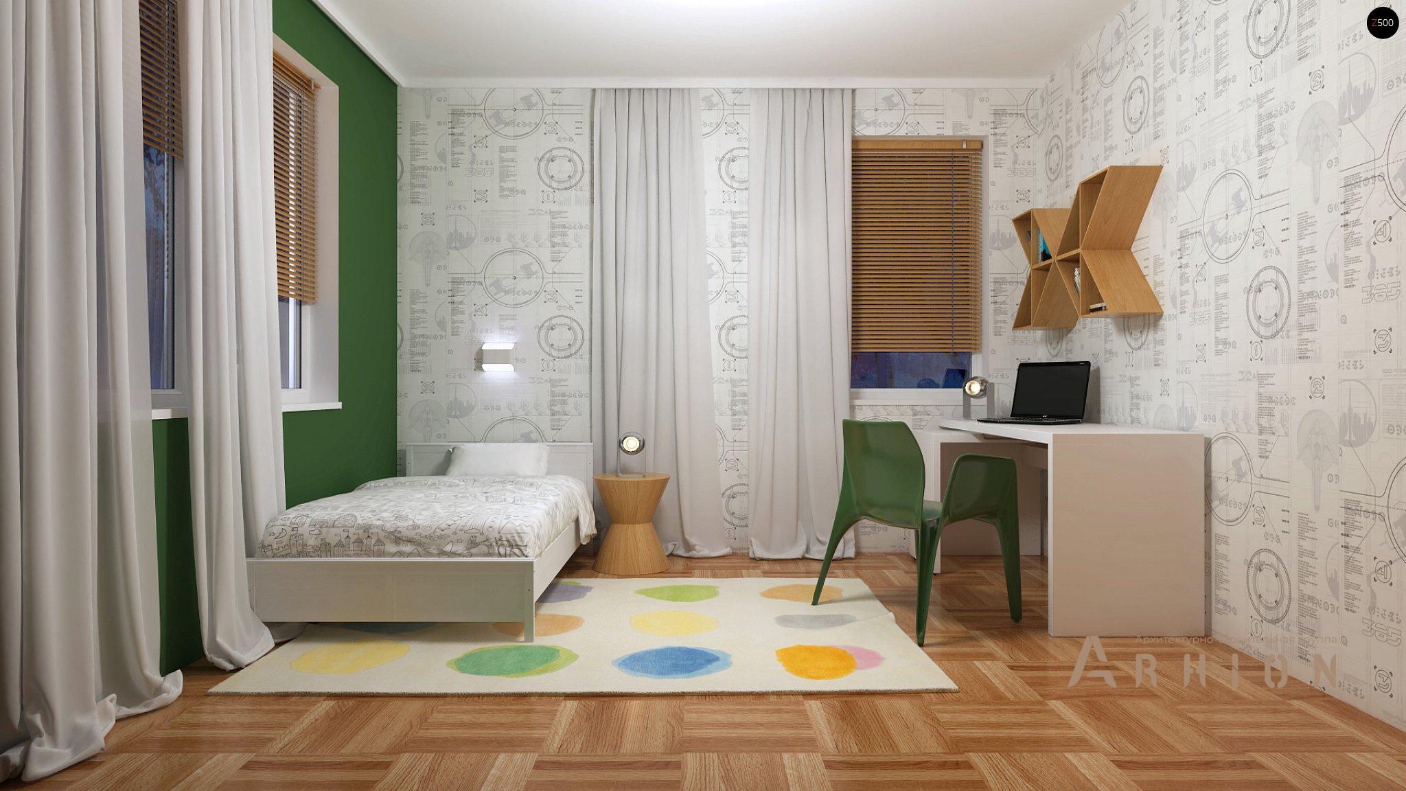 11. Проект одноэтажного дома в современном стиле с двускатной кровлей, Z191, площадью - 100 кв