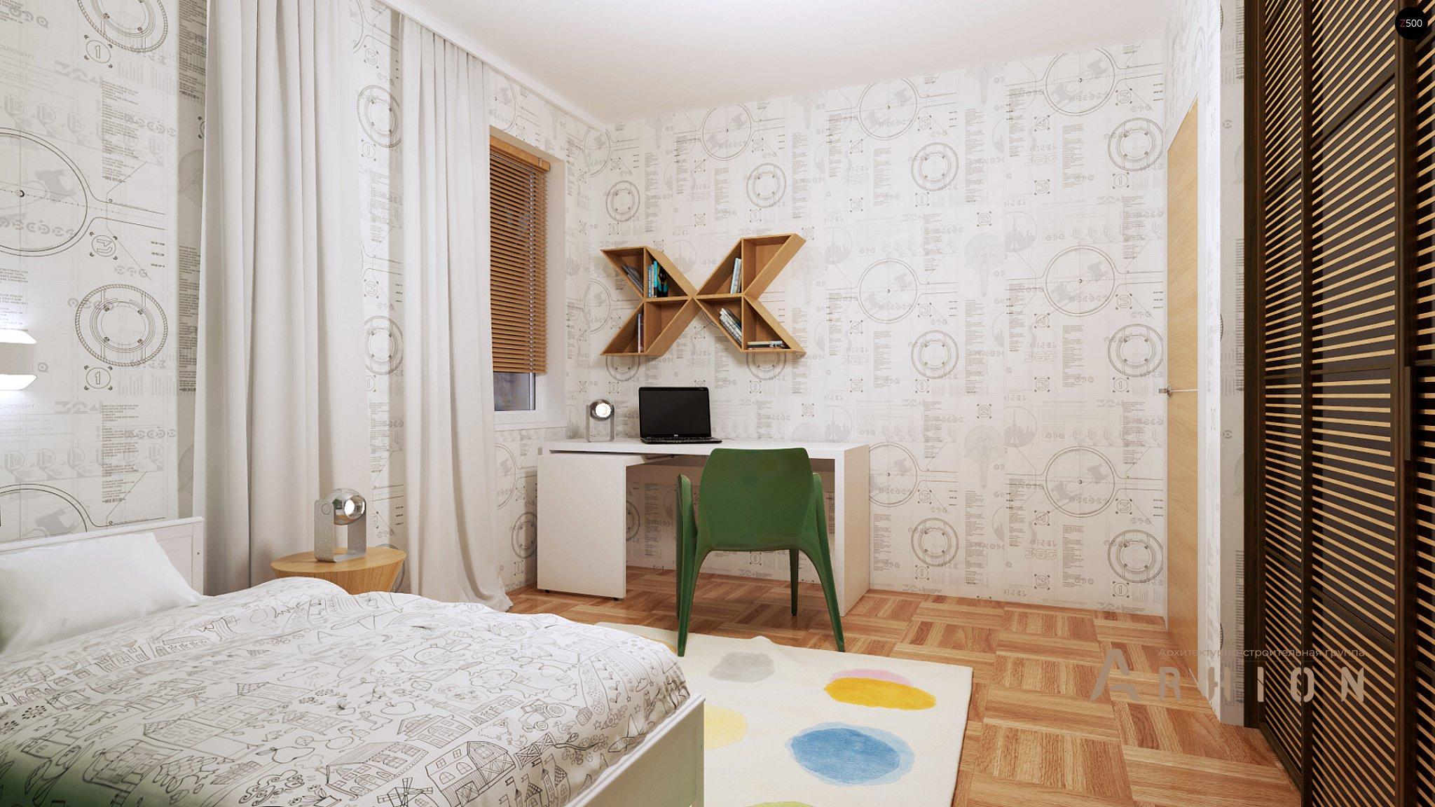 12. Проект одноэтажного дома в современном стиле с двускатной кровлей, Z191, площадью - 100 кв