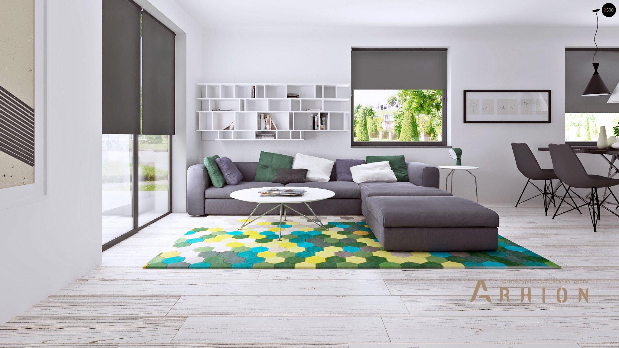 2. Проект одноэтажного дома в современном стиле с четырехскатной, Z195, площадью - 156 кв c терассой