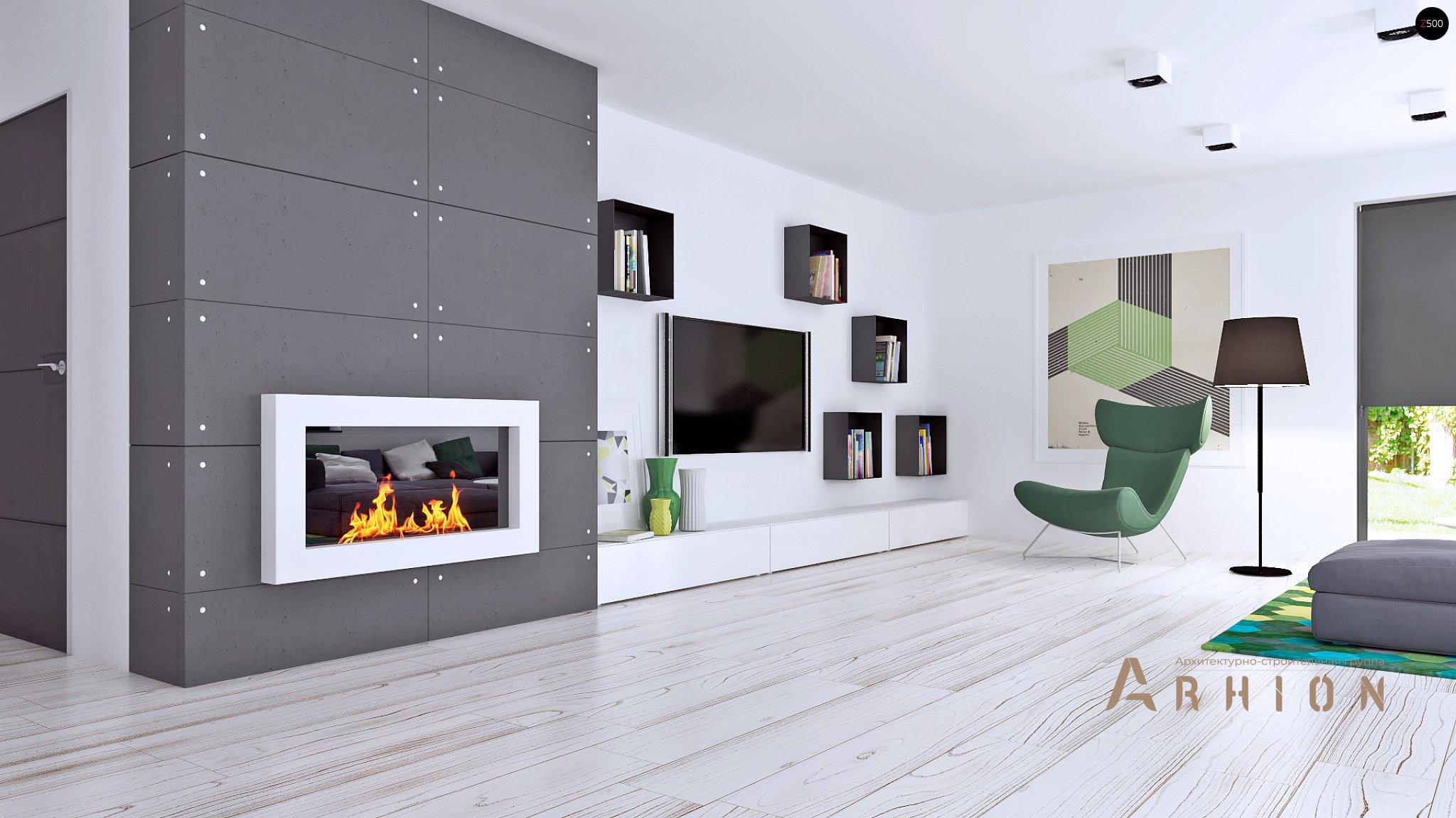 3. Проект одноэтажного дома в современном стиле с четырехскатной, Z195, площадью - 156 кв c терассой