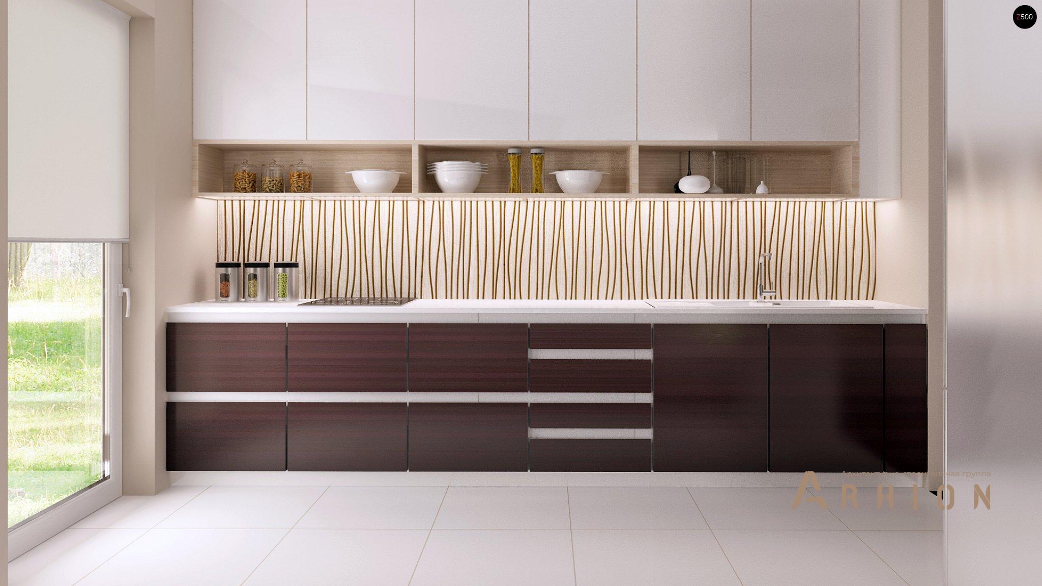 5. Проект одноэтажного дома в современном стиле с четырехскатной, Z196, площадью - 181 кв c терассой, гаражом