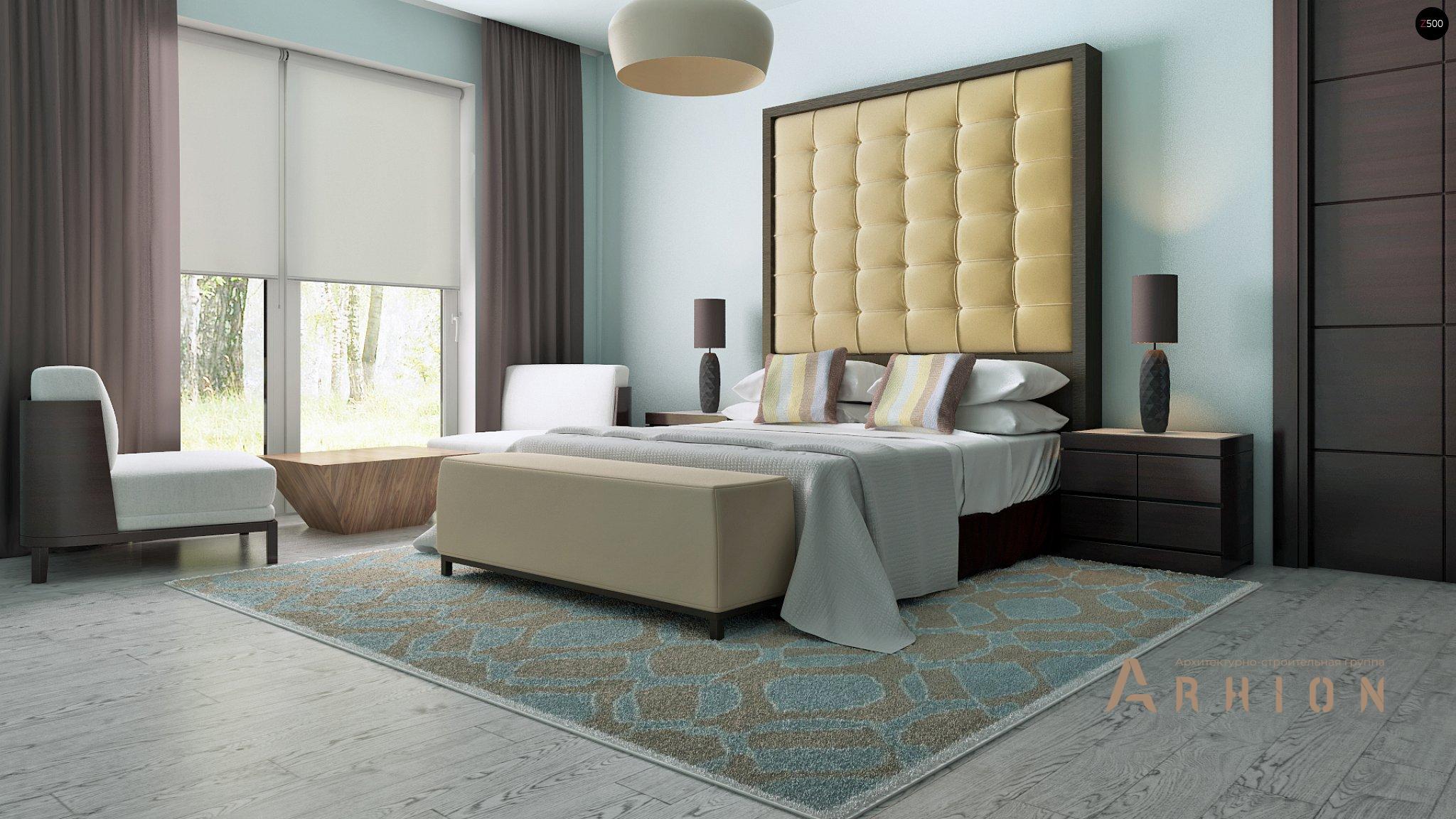 6. Проект одноэтажного дома в современном стиле с четырехскатной, Z196, площадью - 181 кв c терассой, гаражом