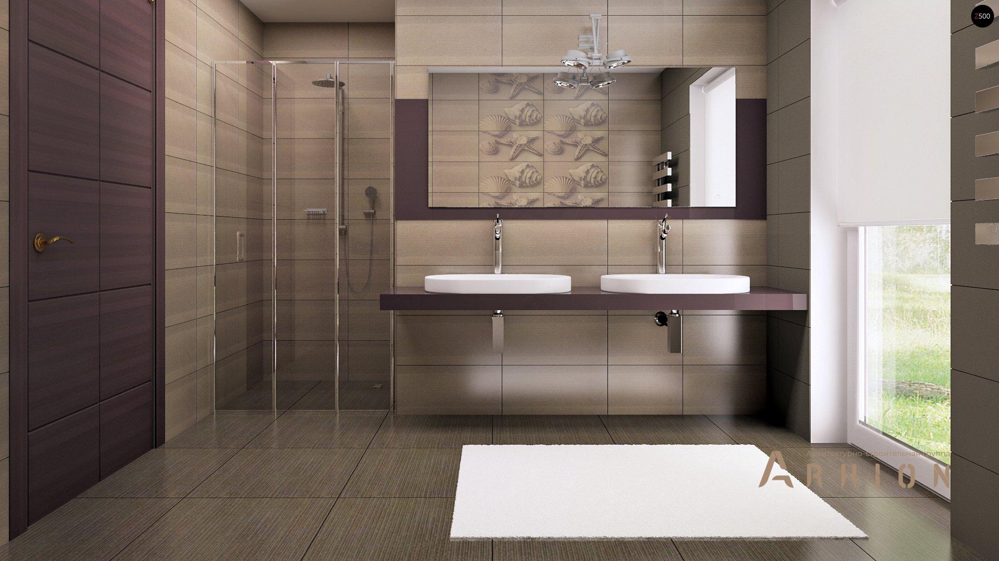 9. Проект одноэтажного дома в современном стиле с четырехскатной, Z196, площадью - 181 кв c терассой, гаражом