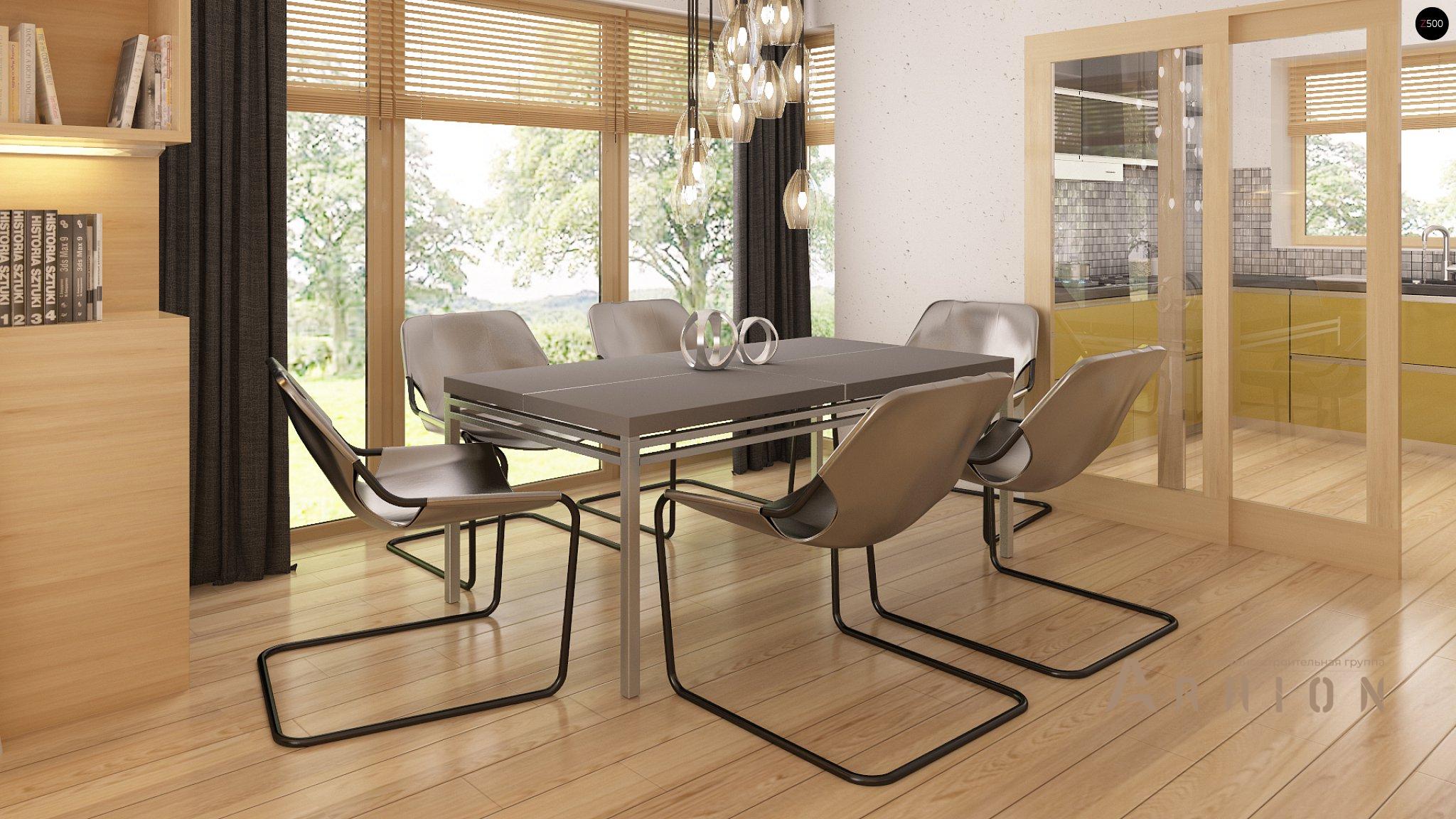 4. Проект одноэтажного дома в современном стиле с четырехскатной, Z200, площадью - 166 кв c терассой, гаражом, эркером