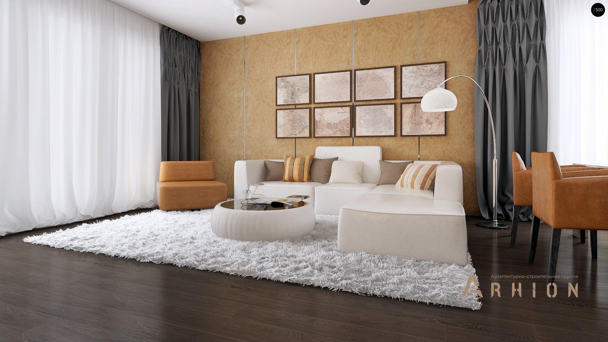 2. Проект одноэтажного дома в современном стиле с четырехскатной, Z203, площадью - 168 кв c терассой, гаражом