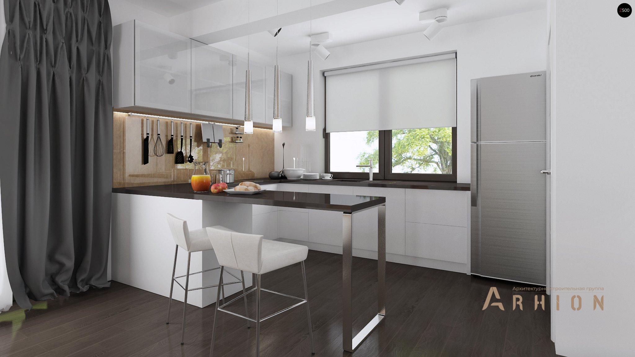 5. Проект одноэтажного дома в современном стиле с четырехскатной, Z203, площадью - 168 кв c терассой, гаражом