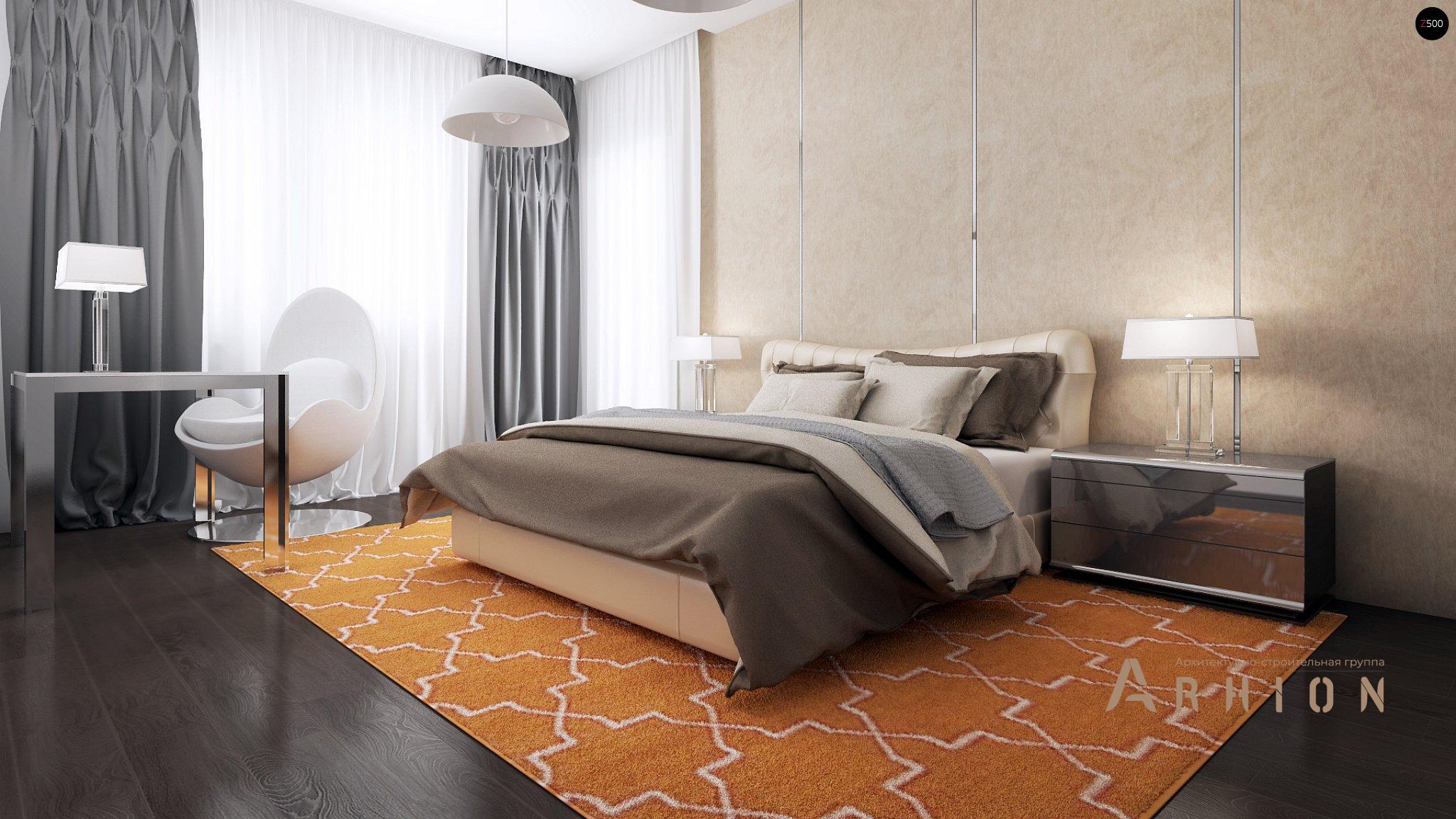 6. Проект одноэтажного дома в современном стиле с четырехскатной, Z203, площадью - 168 кв c терассой, гаражом