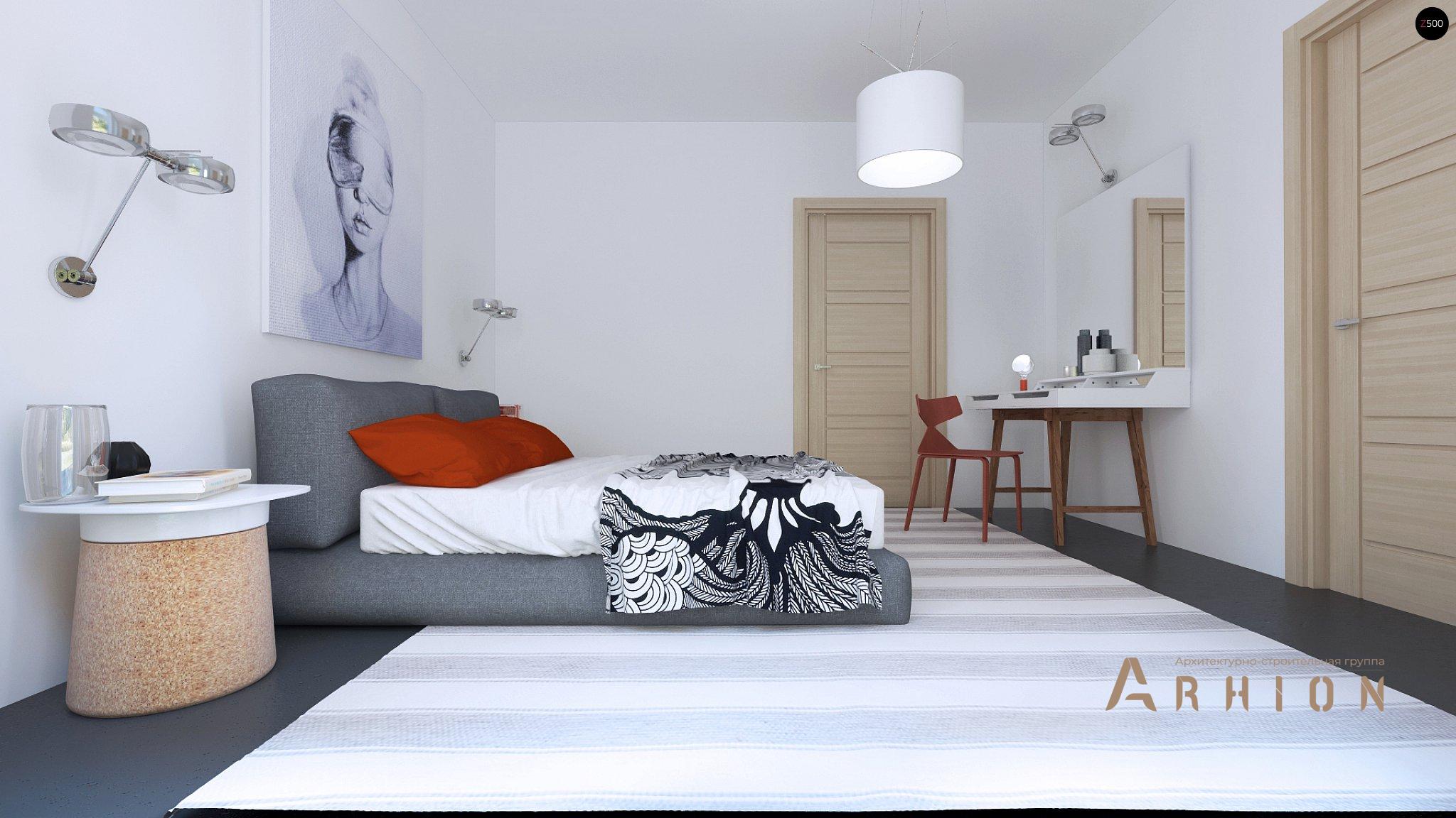 8. Проект одноэтажного дома в современном стиле с четырехскатной, Z204, площадью - 150 кв c терассой, гаражом