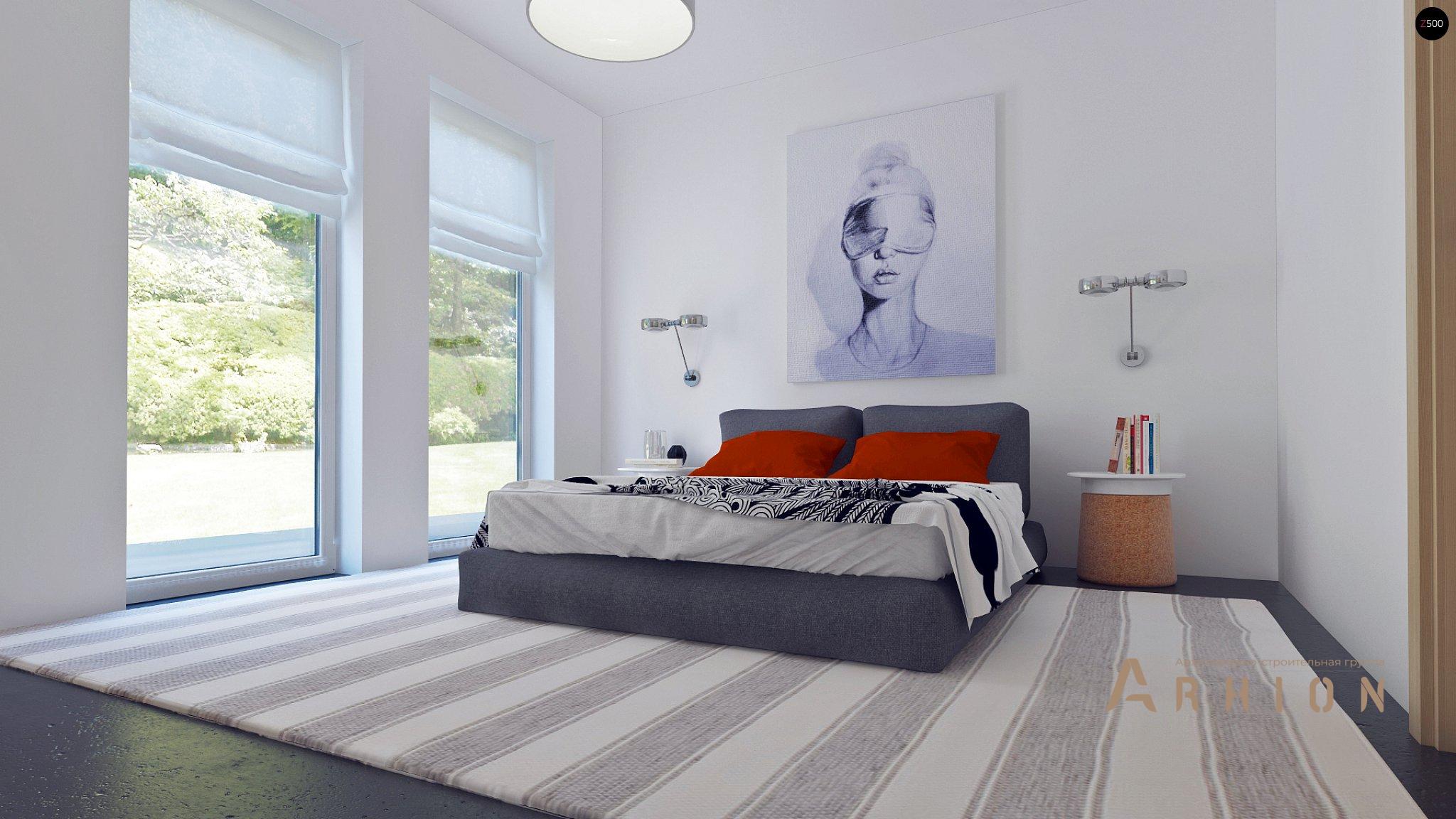 9. Проект одноэтажного дома в современном стиле с четырехскатной, Z204, площадью - 150 кв c терассой, гаражом