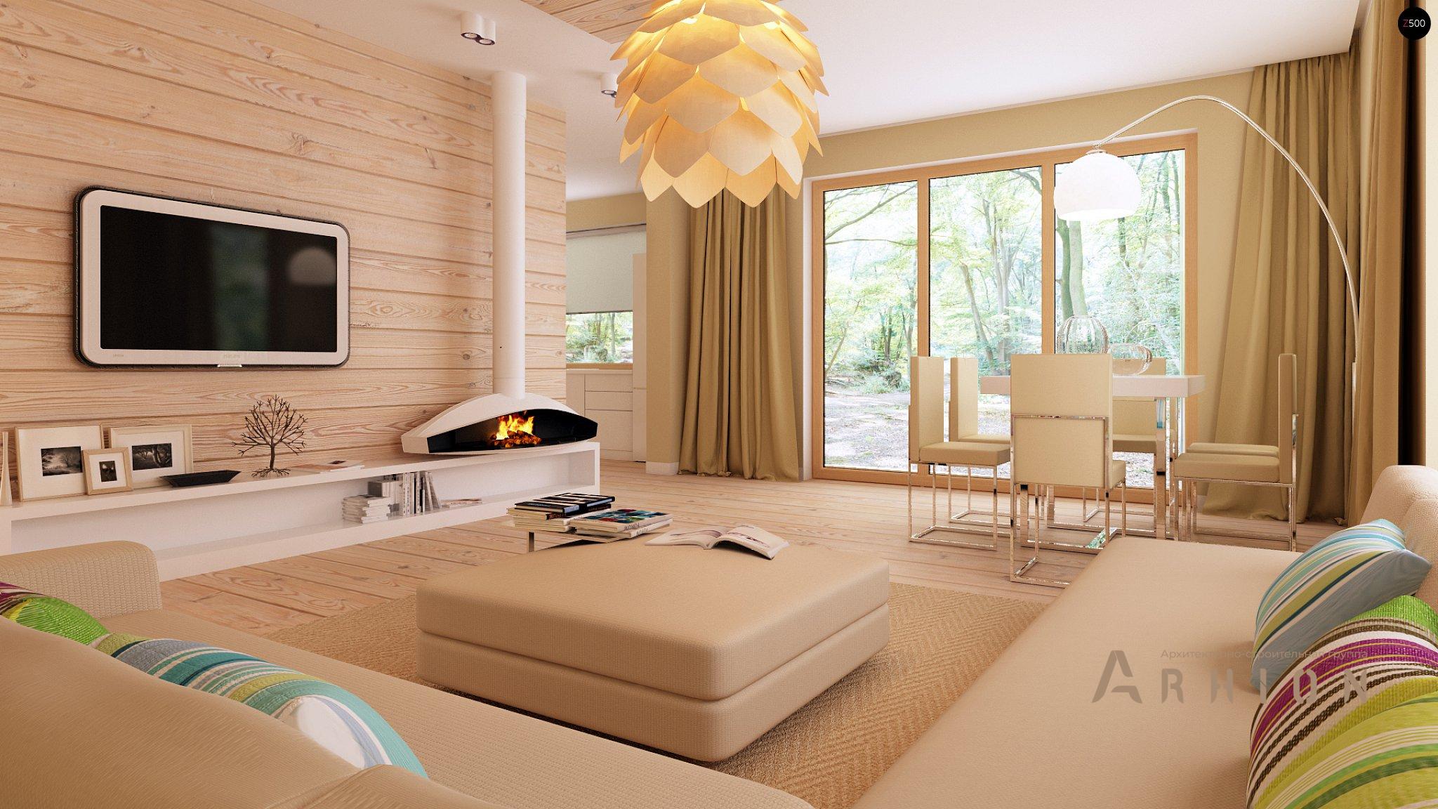 2. Проект одноэтажного дома в современном стиле с четырехскатной, Z207, площадью - 176 кв c терассой, гаражом