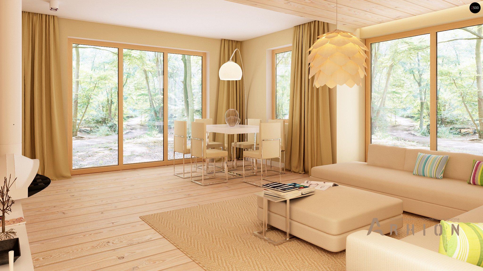 4. Проект одноэтажного дома в современном стиле с четырехскатной, Z207, площадью - 176 кв c терассой, гаражом