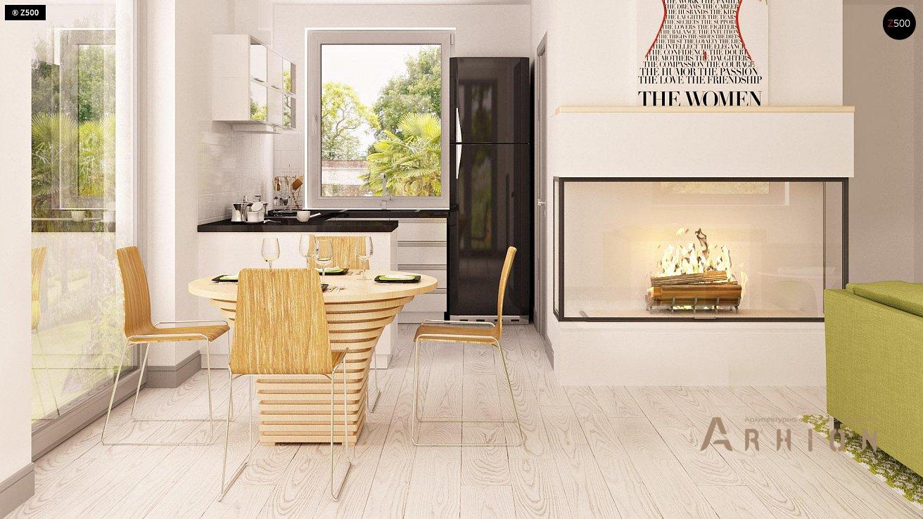 18. Проект одноэтажного дома в современном стиле с двускатной кровлей, Z216, площадью - 100 кв c мансардой