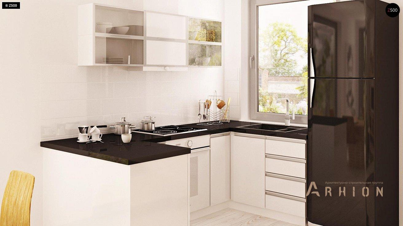 16. Проект одноэтажного дома в современном стиле с двускатной кровлей, Z216, площадью - 100 кв c мансардой