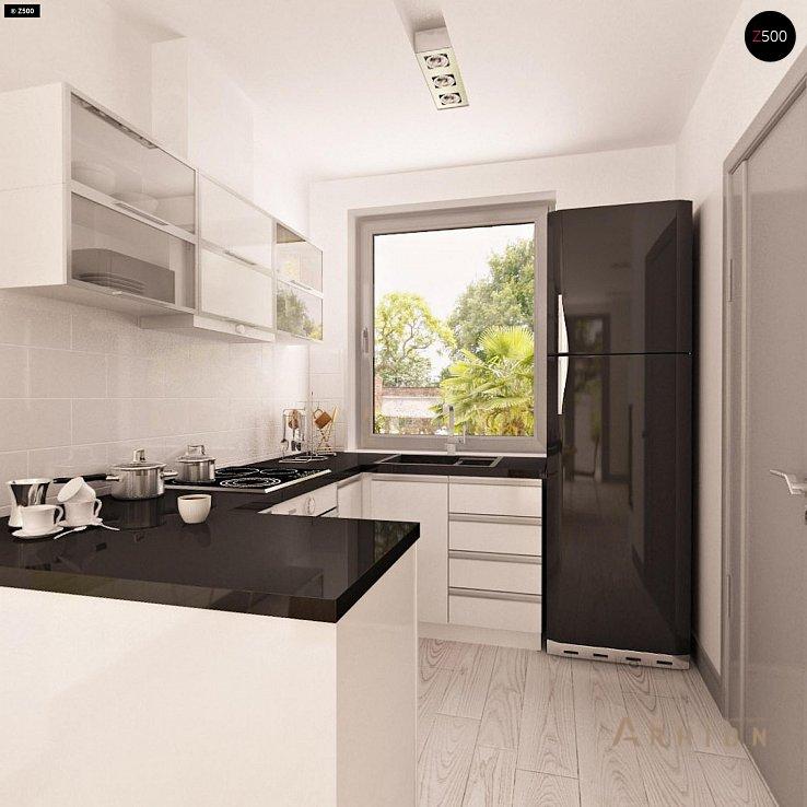 15. Проект одноэтажного дома в современном стиле с двускатной кровлей, Z216, площадью - 100 кв c мансардой