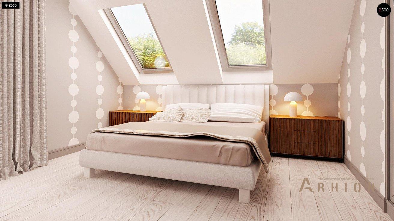 9. Проект одноэтажного дома в современном стиле с двускатной кровлей, Z216, площадью - 100 кв c мансардой