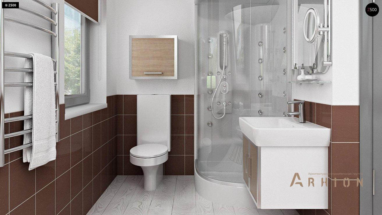 7. Проект одноэтажного дома в современном стиле с двускатной кровлей, Z216, площадью - 100 кв c мансардой