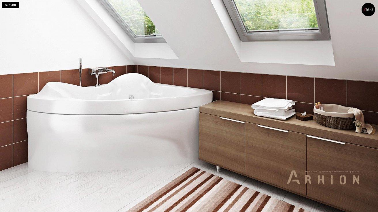 6. Проект одноэтажного дома в современном стиле с двускатной кровлей, Z216, площадью - 100 кв c мансардой